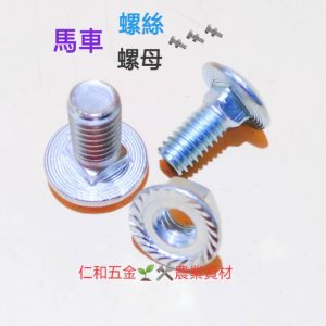 《仁和五金/農業資材》蝦皮電子發票 馬車螺絲 2分半 3分 凸緣螺母 2分半 3分 角鋼螺絲