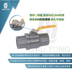 白鐵柄鋼珠 3分-1.5英吋 ST把手鋼珠球閥 球閥 開關 PVC開關 PVC凡而 久統