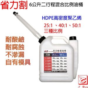 6公升二行程混合油桶 混合油桶 混和油桶 省力割系列