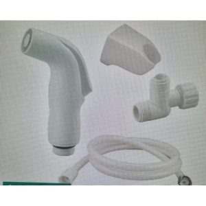 白色噴槍-四件組 蓮蓬頭 衛浴軟管 蓮蓬頭掛座 衛浴套組 久統生活