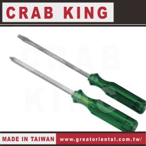 《仁和五金/農業資材》電子發票 CRAB KING 貫通綠柄合金鋼起子 貫通起子 貫通一字起子 貫通十字起子 蟹王工具