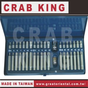 《仁和五金/農業資材》電子發票 CRAB KING 40PCS 起子頭組 起子頭 六角起子頭 星型起子 六角頭 (路)