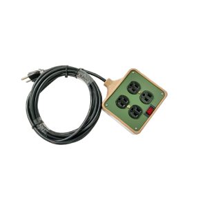 《仁和五金/農業資材》電子發票 電精靈 PSK-304-15 4孔摔不破動力插座(附插頭+指示燈) 3蕊附接地 15尺