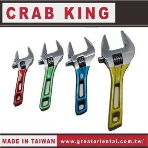 《仁和五金/農業資材》電子發票 CRAB KING 短大開口活動板手 活動板手 大開口活動板手 蟹王工具