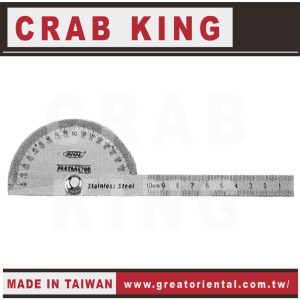 《仁和五金/農業資材》電子發票 CRAB KING 光面半圓分度規 分度規 角度尺蟹王工具