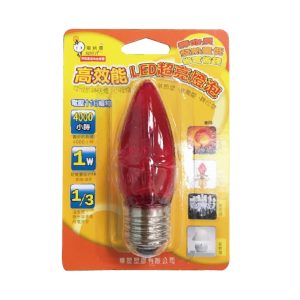 《仁和五金/農業資材》電子發票 電精靈 高效能LED超亮燈泡 15W (紅光E27)  1入裝 LED燈炮 電精靈