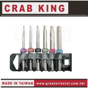 《仁和五金/農業資材》電子發票 CRAB KING 6pcs六角起子組 06-GL5BD 六角起子 蟹王