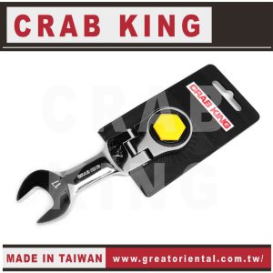 《仁和五金/農業資材》電子發票 CRAB KING F型單向短棘輪板手 棘輪板手 短棘輪板手單向短棘輪板手 蟹王工具