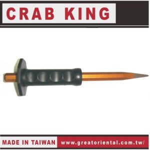 《仁和五金/農業資材》電子發票 CRAB KING 鉻鉬鋼尖鑿加護套 尖鑿 打水泥 打牆 敲牆 敲水泥 蟹王工具