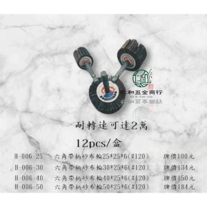 《仁和五金/農業資材》電子發票 六角帶柄砂布輪 帶柄砂布輪 砂布輪 六角頭 快速接頭 CRAB KING 蟹王