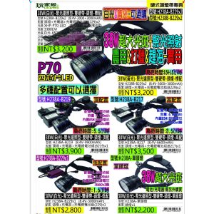 《仁和五金/農業資材》電子發票 38W(白光) 聚光遠照型 雙硬帶 頭燈 標配 農用 打獵 趕海配合各種電池容量 玩家級