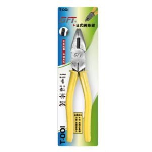 《仁和五金/農業資材》電子發票 GFT-鋼絲鉗(鳳梨紋膠柄)-8″-T001 老虎鉗 省力鋼絲鉗 鐵絲鉗 (金)
